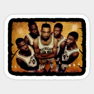 VINTAGE  michigan  BASKETBALL 3 Sticker